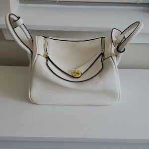 Elegant White Faux Leather Crossbody Bag